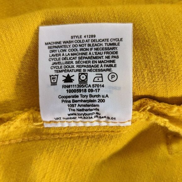 Tory Burch Colette India Gold Yellow Denim Skirt, sz 10 - Picture 12 of 13